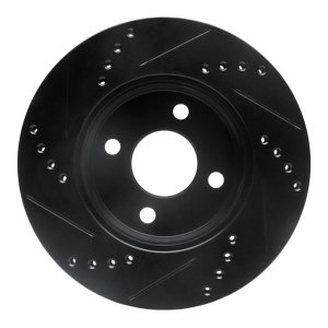 Chevrolet Cobalt Brake Rotor (1) - Front Right - R1 Concepts - Drilled & Slotted - Black - `03-`10